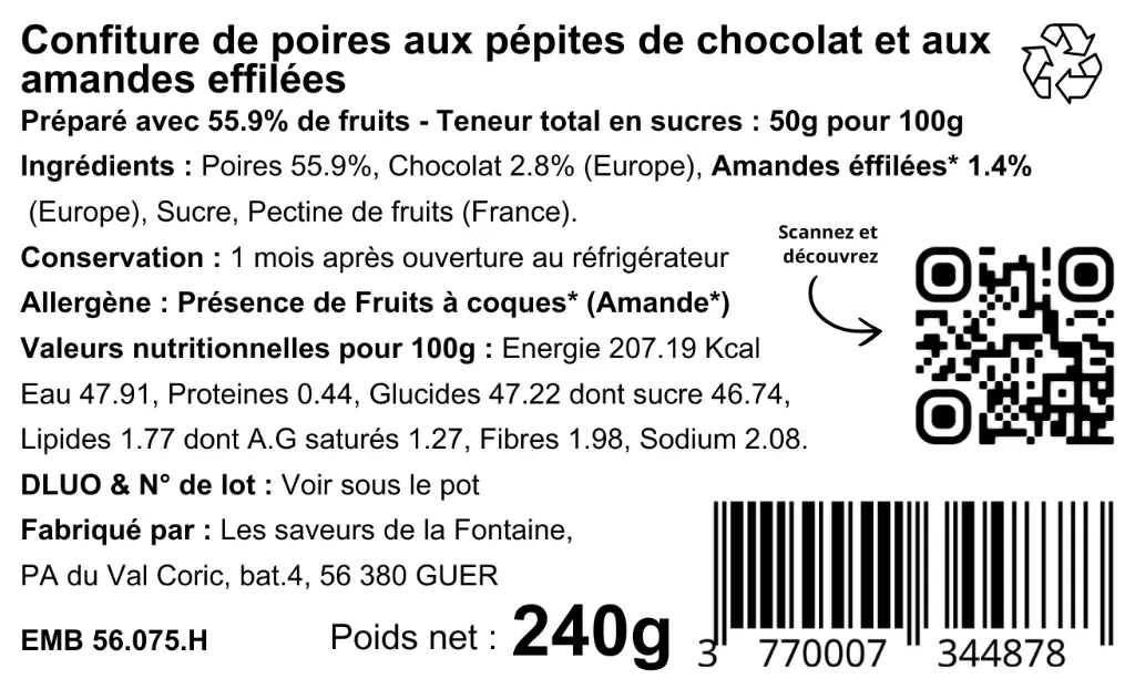 Poires aux pépites de chocolat et aux amandes effilées 240.webp